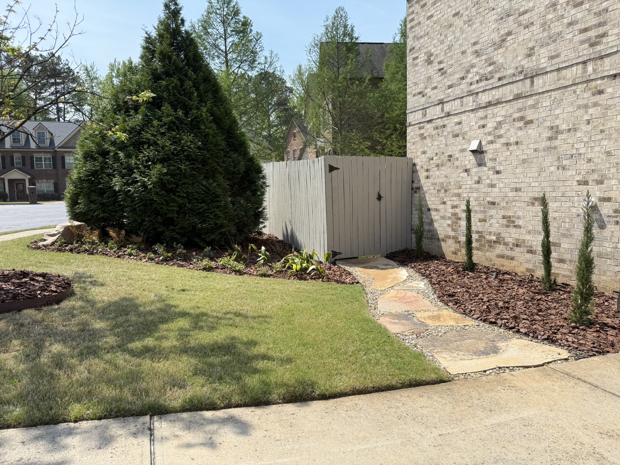 After pine bark installation