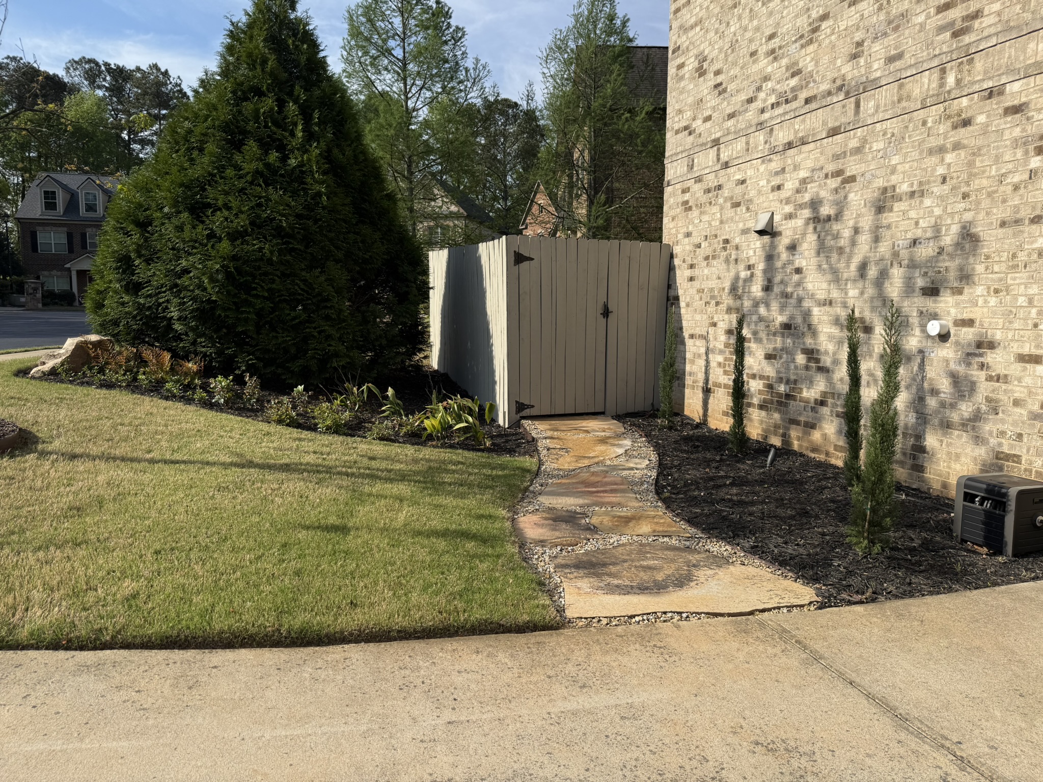 Before pine bark installation