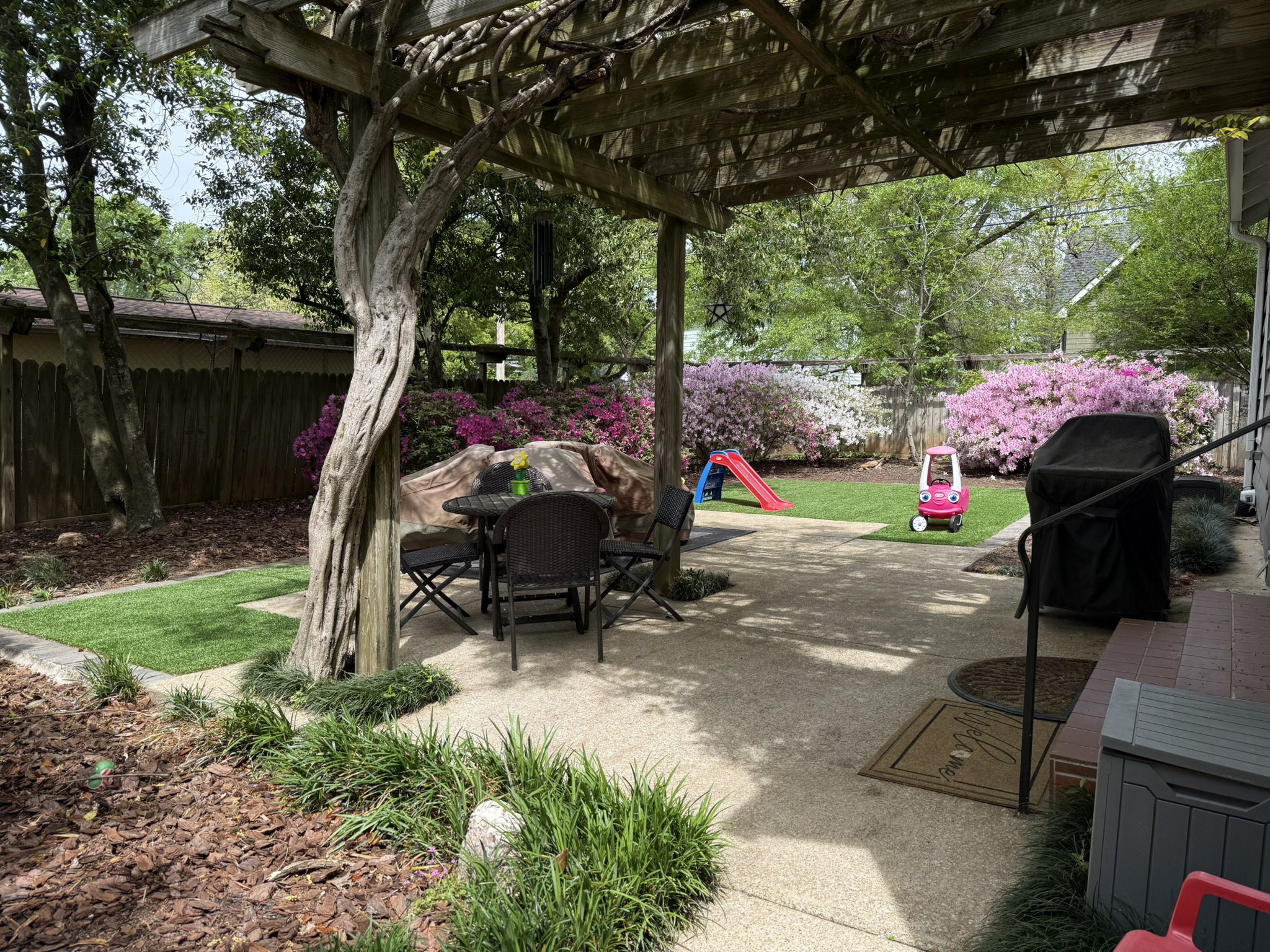 Clean backyard lawn maintenance North Atlanta
